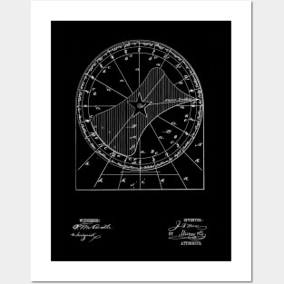 Star Time Chart Vintage Patent Drawing Posters and Art